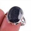 Natural Blue Sunstone Gemstone 925 Solid Sterling Silver Jewelry Ring S.8.5 g6G15