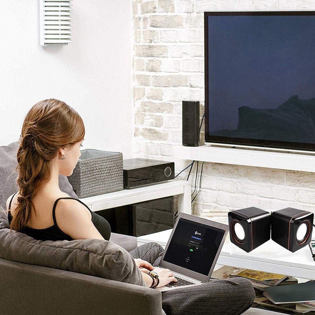 Мини-портативный компактный стерео маленький квадратный аудиоразъем 3,5 мм для ноутбука, настольного компьютера, USB-динамика