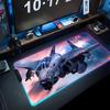 Коврик для мыши реактивный самолет RGB Игровой коврик для мыши Большой светодиодный коврик Настольный коврик для ПК Светящийся коврик для мыши Большие коврики для клавиатуры Настольный ковер с подсветкой