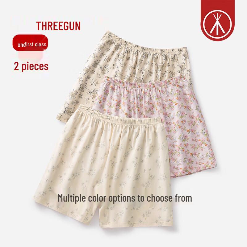 Женские дышащие хлопковые боксеры с цветочным принтом Threegun (2-Pack)