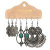 Antique Sliver-Plated Hollow Alloy Geometric Dangle Indian Earrings For Women Gypsy Zircon Boho Ethnic Leaf Bell Tassel Earring