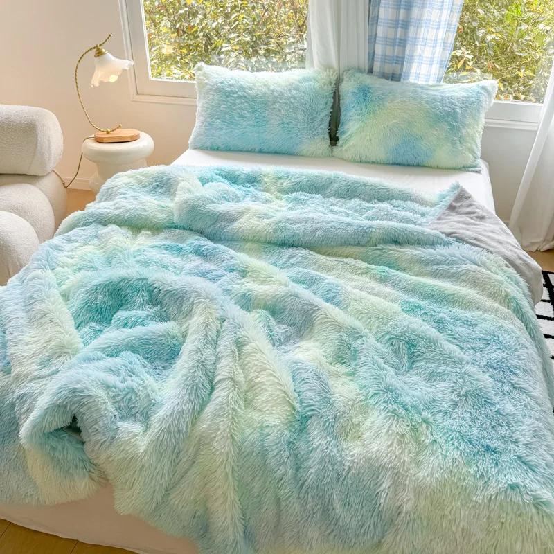 2025 New High Gram Weight Mink Fleece Blanket Long Hair PV Fleece Flannel Double Fabric Quilt Cover Blanket