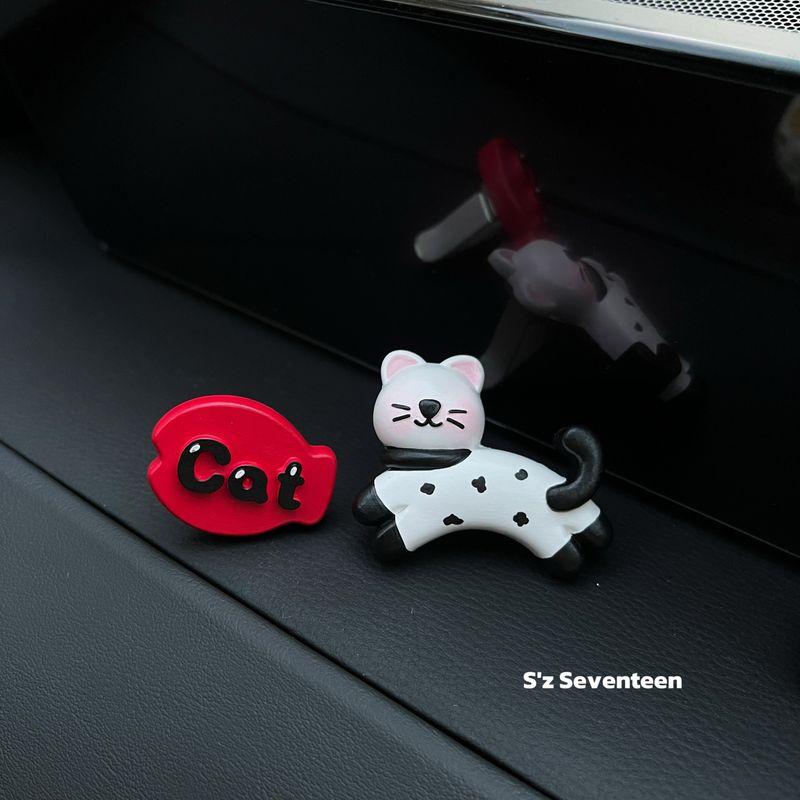 Healing Car Fragrance Diffuser Clip for Car Interior Air Vent, Cute Cat Car Aroma Diffuser Stone for Women
