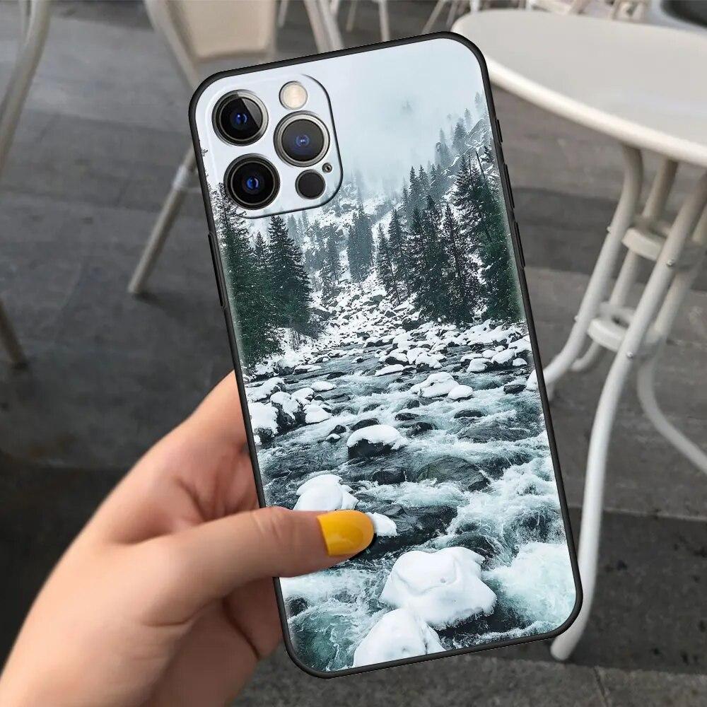 Чехол для телефона со снежным пейзажем для iPhone Samsung Galaxy Redmi Xiaomi Oppo OnePlus Note SA 7 8 9 10 11 12 13 14 20 21 22 23 53 54 Pro Max Ultra TPU Soft