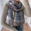 New Women's Korean Style Plaid Scarf – Autumn/Winter College Shawl Imitation Cashmere