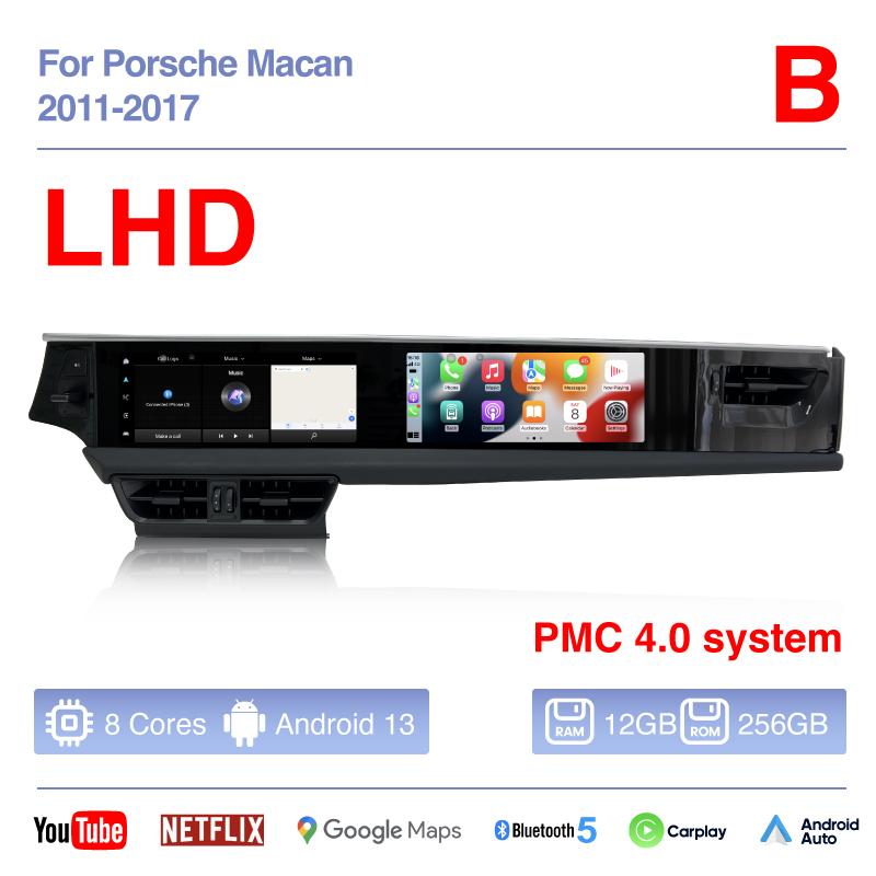 12.3Inch Dual screen Android 13 For Porsche Macan 2011-2017 Car Multimedia Video Player GPS Navigation Radio Carplay 4G Auto 360