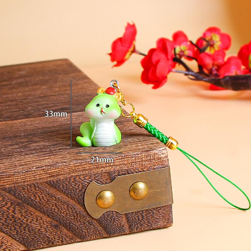 Брелок-талисман года Змеи 2025, брелок для телефона, мультяшный брелок со знаком зодиака Змея, милая подвеска для сумки, подвесное украшение, подарки на год