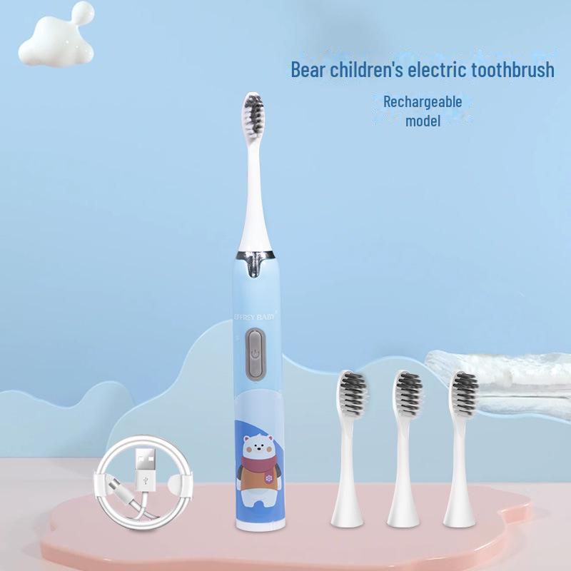 Children's Rechargeable Smart Sonic Electric Toothbrush – Cute Cartoon Model with Sweeping Vibration
