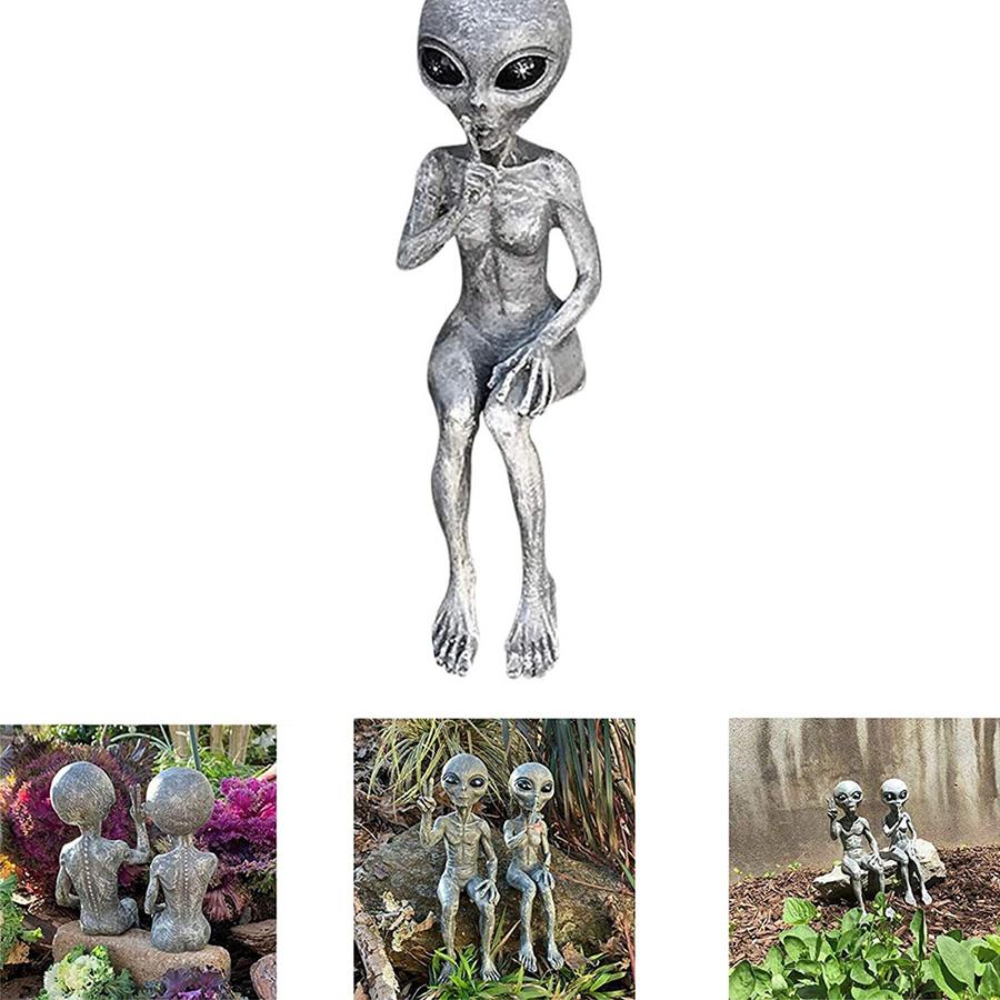 Марсианская Сад Фигурка Домашний Внутренний Наружный Декор Статуя Инопланетянина Полимерные Украшения
