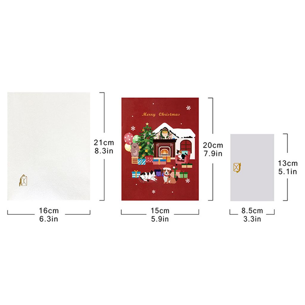 Christmas House Greeting Cards Colorful 3D Pop Up Christmas Cards Set Handmade Holiday Greetings For New Year