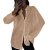 Spring Summer Shirt Lapel Long Sleeve Single Breasted Shirt Tops Sparkling Sequins
