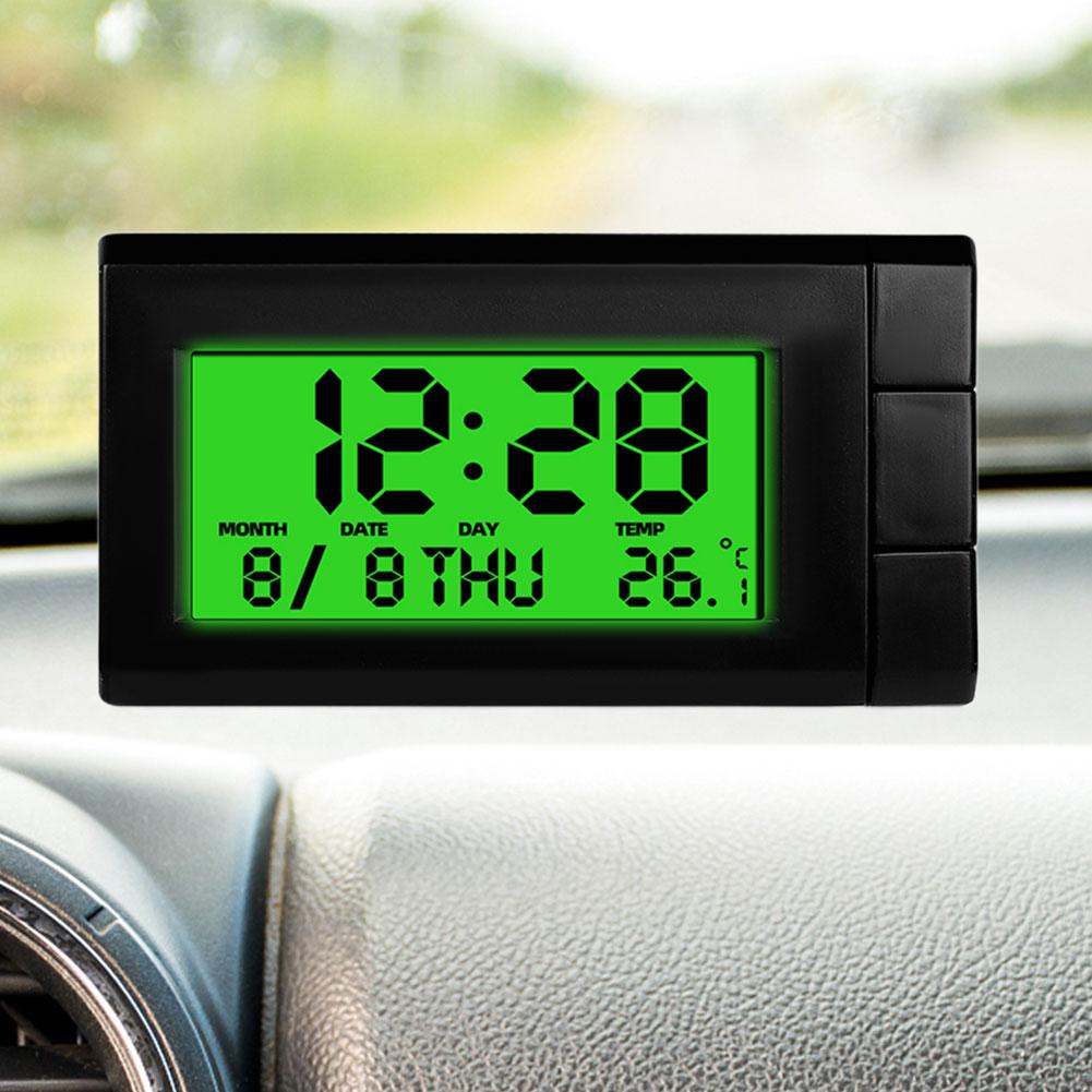 Digital Thermometer LCD Display Electronic Temperature Gauge Luminous Digital Clock 2 in 1 for Car Accessories for Vehicle Parts