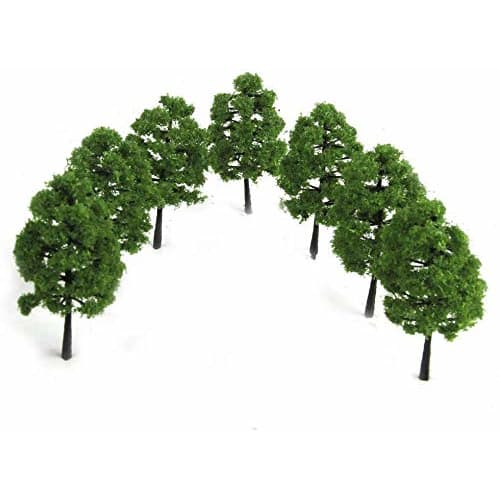 3.5cm, 30 Pieces, for Model Railroads, Trees, Forests, N Gauge, Dioramas, Structures, Railways, Architecture, and Model Landscapes, Dark Green