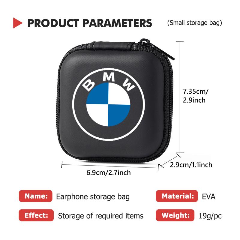 HBSW4 Car Portable EVA Storage Earphone Cable Case Bluetooth Bag For BMW Performance M E87 E30 E46 E28 F35 G20 E93 F20 X3 X