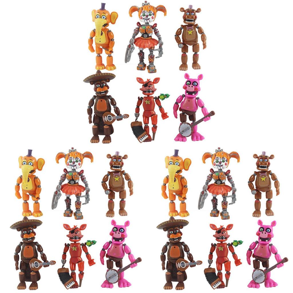 Набор из шести светящихся фигурок Five Nights At Freddy's с подвижными суставами для детей