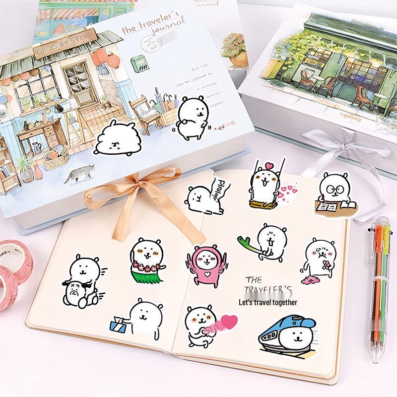 100 Cute Self-Deprecating Bear Stickers: Waterproof Decoration for Journals, Phones, Notebooks, and DIY Projects