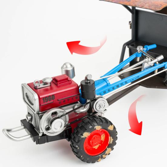Винтажная модель трактора из сплава со звуковым светом, подвижная задняя каретка, литая под давлением ферма, грузовик, автомобиль, игрушка, украшение для рабочего стола, подарок для малышей, мальчиков и девочек