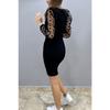 Women's Black Dress With Tulle Sleeves Camisole -