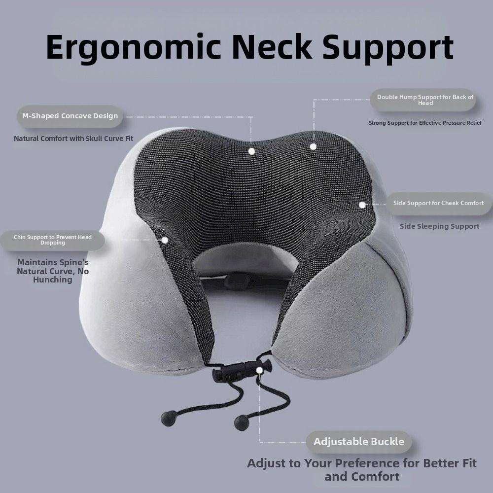 Soft Neck Support Cushion Lightweight Airplane Neckrest Pad U Shaped Neck Pillow Head Neck Support
