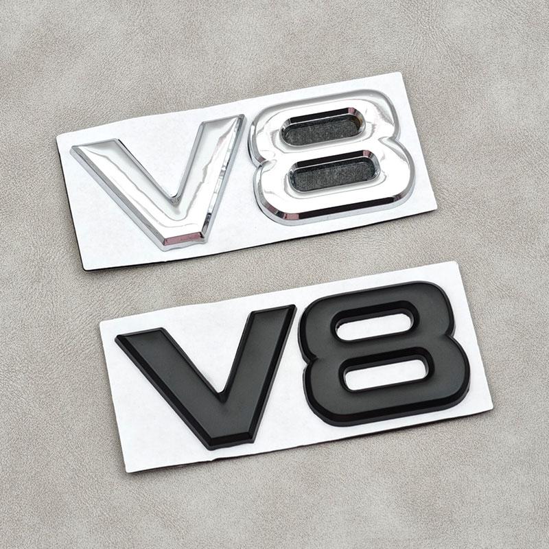 3D Металлическая Хромированная Черная V8 Наклейка на Задний Багажник Автомобиля Шильдик Значок Наклейки для Автоаксессуаров