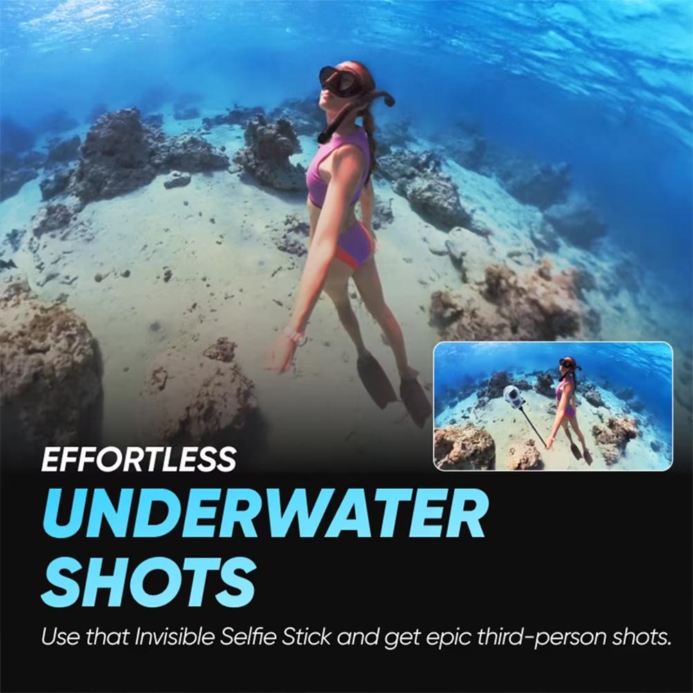 60M Invisible Dive Case Waterproof Camera Protective Case Seamless Underwater Protective Cover for Insta360 X5 Camera