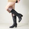 Women's High-heeled Boots Sexy European and American Style Autumn and Winter New Item Solid Color Thick Heel Plus Size Knee High Boots