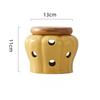 Ceramic Storage Jar Hollow Ventilated Pumpkin Container for Garlic Ginger Dried Chili Kitchen Breathable Moisture Proof