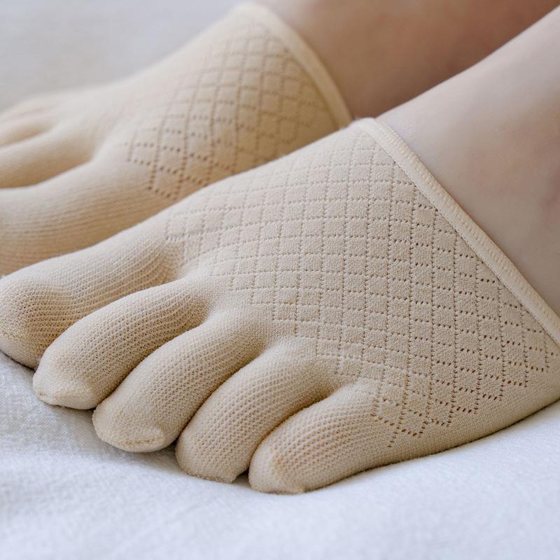 Женские носки средней длины для обуви на высоком каблуке Носки с рукавами Невидимые носки Носки с пятью пальцами Летние сандалии Носки с открытым носком