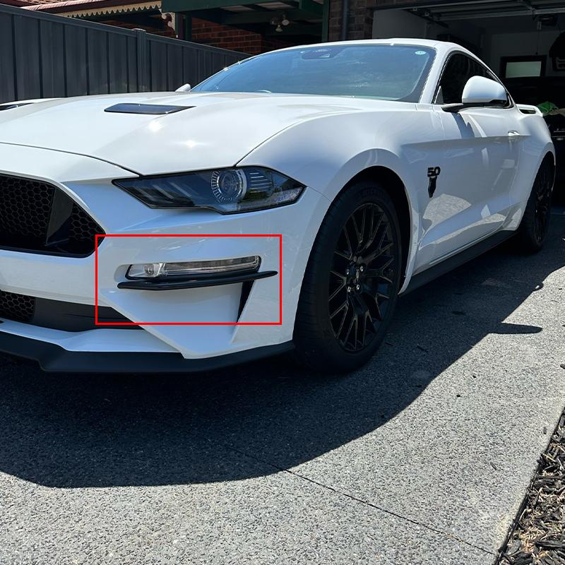 Для Ford Mustang 2018- Декоративная накладка-лезвие на передний противотуманный фонарь Наклейка Черный матовый Под карбон