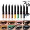 Julystar Pearl Fine Glitter Eyeshadow Liquid 2-in-1 Double Head Easy Color Cool Black Velvet Eyeliner Combination