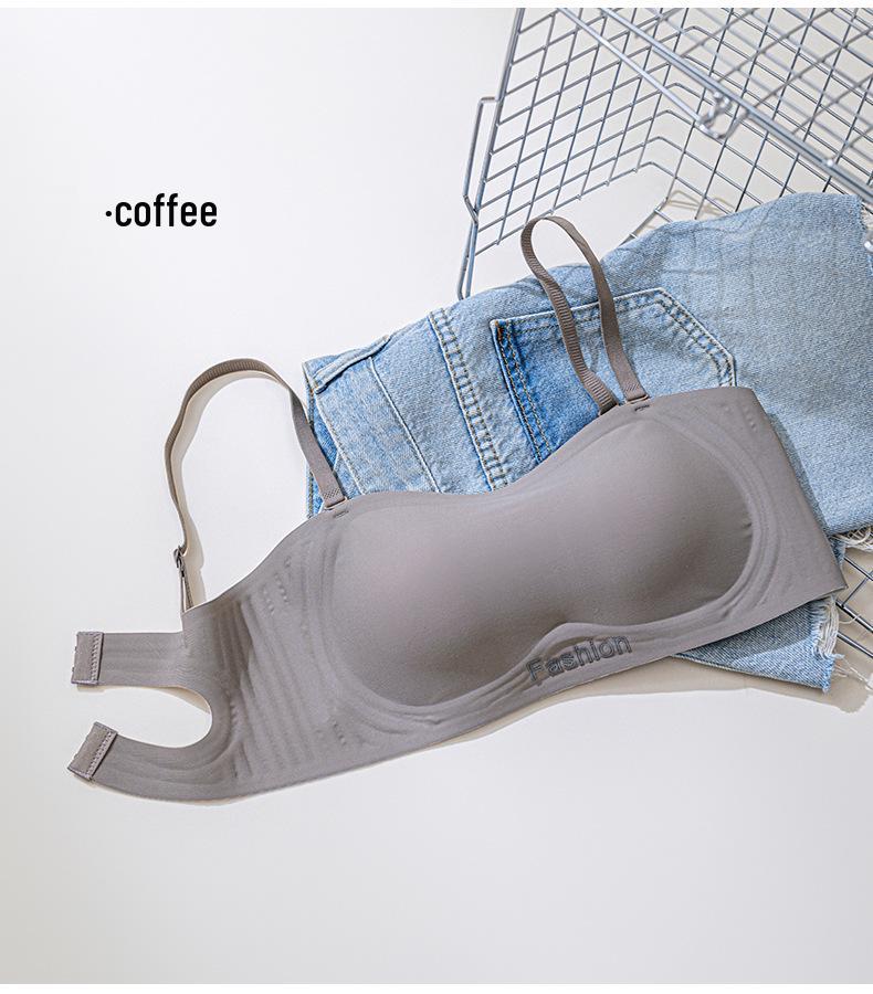 Seamless Push-Up Strapless Bandeau Bra for Women - Anti-Slip, Non-Drop, Backless Design, Enhances Small Chest