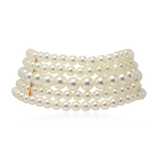 Свадебный комплект украшений с преувеличенным темпераментом, многослойный имитационный жемчуг, декоративный подарок из бисера, женское короткое ожерелье, серьги, комплект аксессуаров для платья