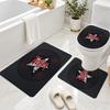 3Pcs Flannel Toilet Mat Set Korn Bathroom Rug Non Slip Bath Carpet Home Decor