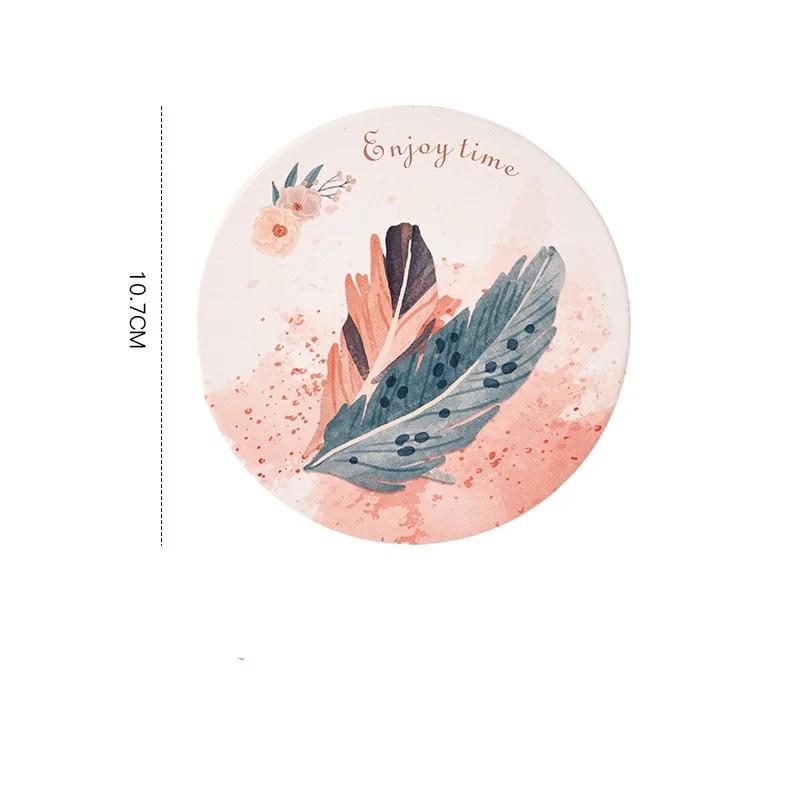 Керамические подставки с пробковым основанием «Цветочный сезон», противоожоговые, теплоизоляционные, водопоглощающие коврики, подставки для домашних чайных чашек, стола, стаканов