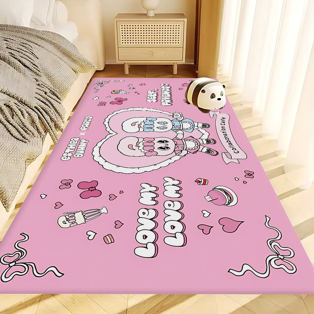 E-Esther B-Bunny Cartoon Floor Mat INS Style Soft Bedroom Floor House Laundry Room Mat Anti-skid Household Carpets
