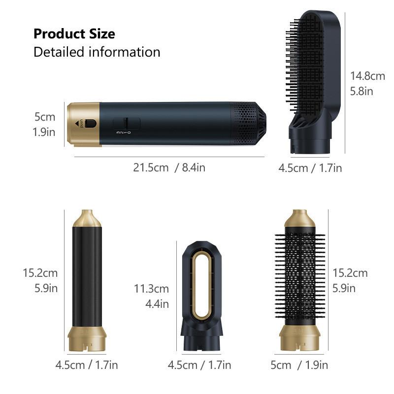 Многофункциональная расческа с горячим воздухом 5-в-1 для выпрямления и завивки, фен двойного назначения, высокоскоростная автоматическая плойка