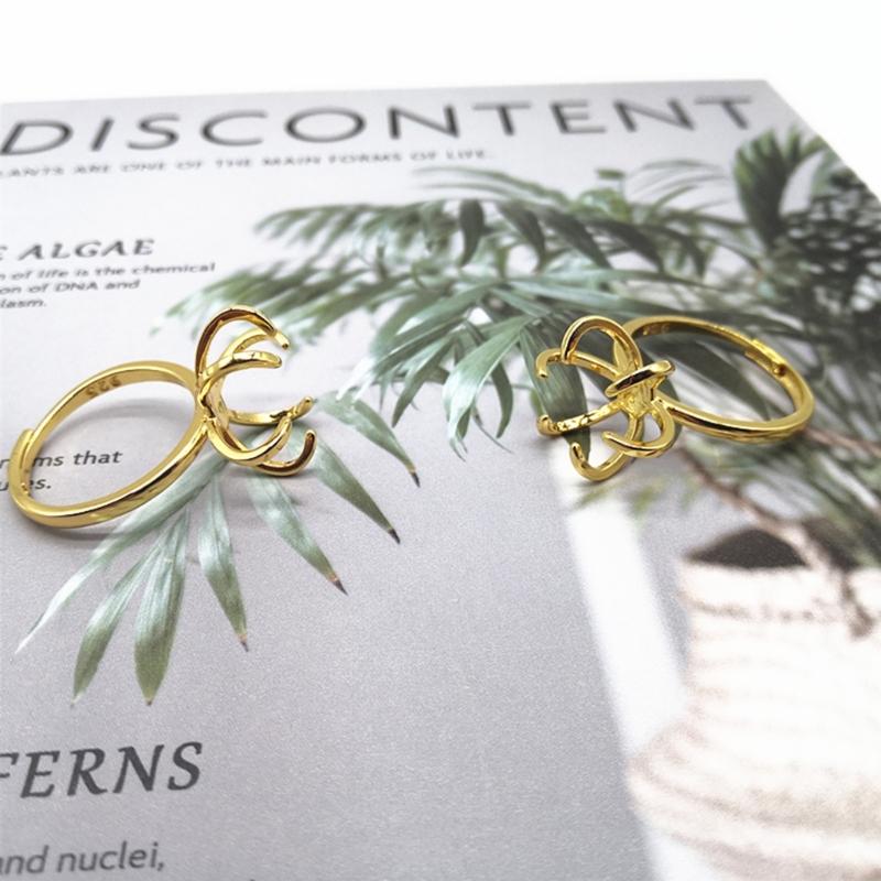 Набор из 4 элегантных колец-основ с когтями, регулируемые основы для колец с когтями, идеальный подарок для любителей ювелирных изделий