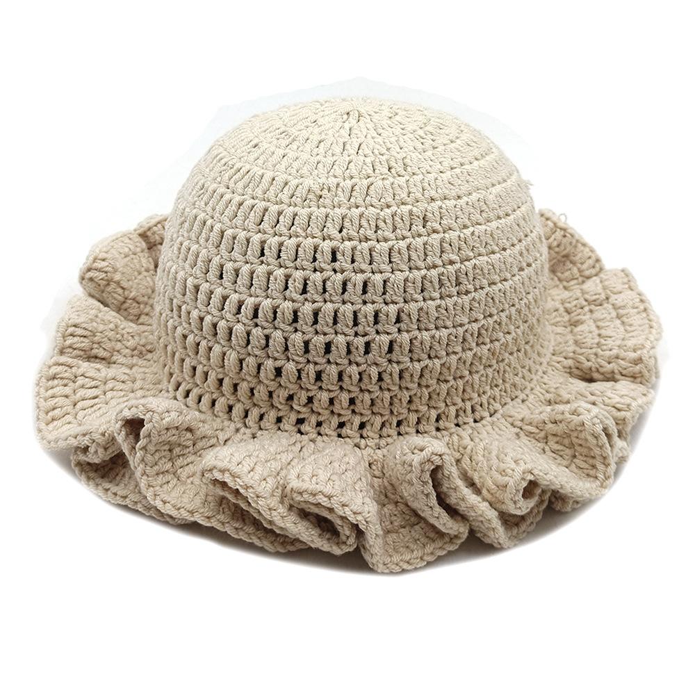 New Trend 2025 for Party Cross-Border Fashionable and Versatile Crocheted Ruffled Woolen Hat New Product Ruffled Hat
