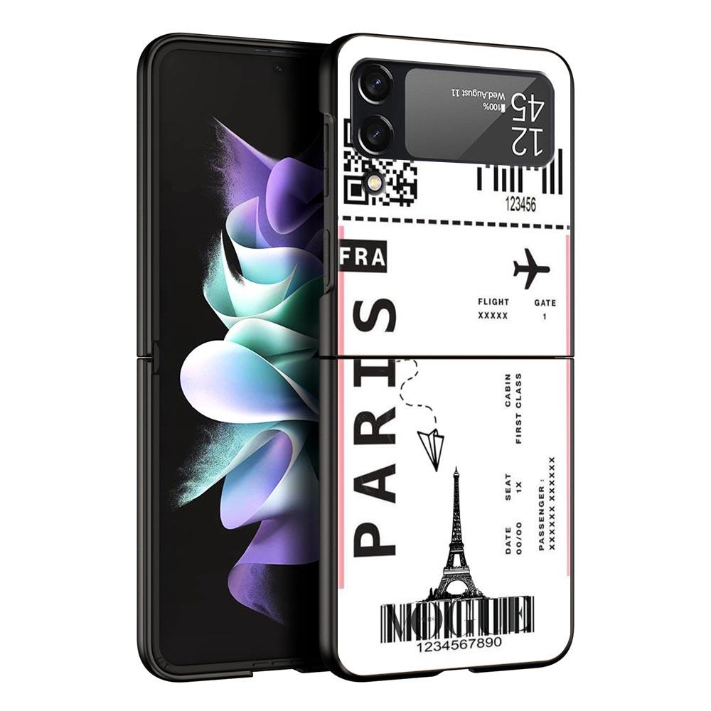 Чехол для телефона Samsung Galaxy Z Flip 3 4 5 6 Складной Черный Корпус Национальный Флаг RU FR UK Для Samsung Z Flip4 Flip5 ПК Жесткая Крышка
