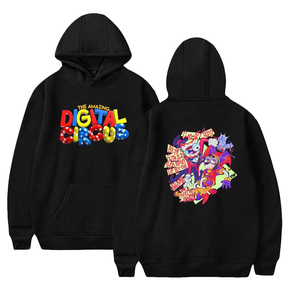 Мужская Женская Толстовка The Amazing Digital Circus Худи Аниме Уличная Одежда Повседневная С Принтом Худи-Пуловер Свитшоты