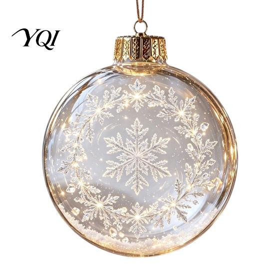 Seasonal Home Accents Glowing Christmas Story Ornament, Light?Up Mini Holiday Scene Hanging Ball with Warm Winter Festival Supplies LED Light, Clear