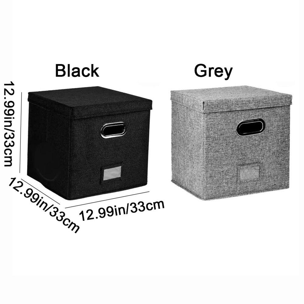 Foldable Vinyl Record Storage Boxes Cotton Linen Fabric Storage Boxes LP Record Organizer  for Home