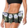 Beer Can Belt Adjustable Quick Release Multi-compartment Large Capacity with Zipper Pocket Portable Beer Can Holder Drink Bottle Belt Camping Supplies