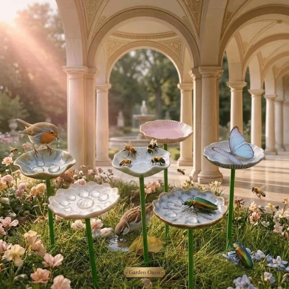 Ceramic Bee Bird Feeder Garden Decoration Insect Water Dispenser Hummingbird Feeder Outdoor
