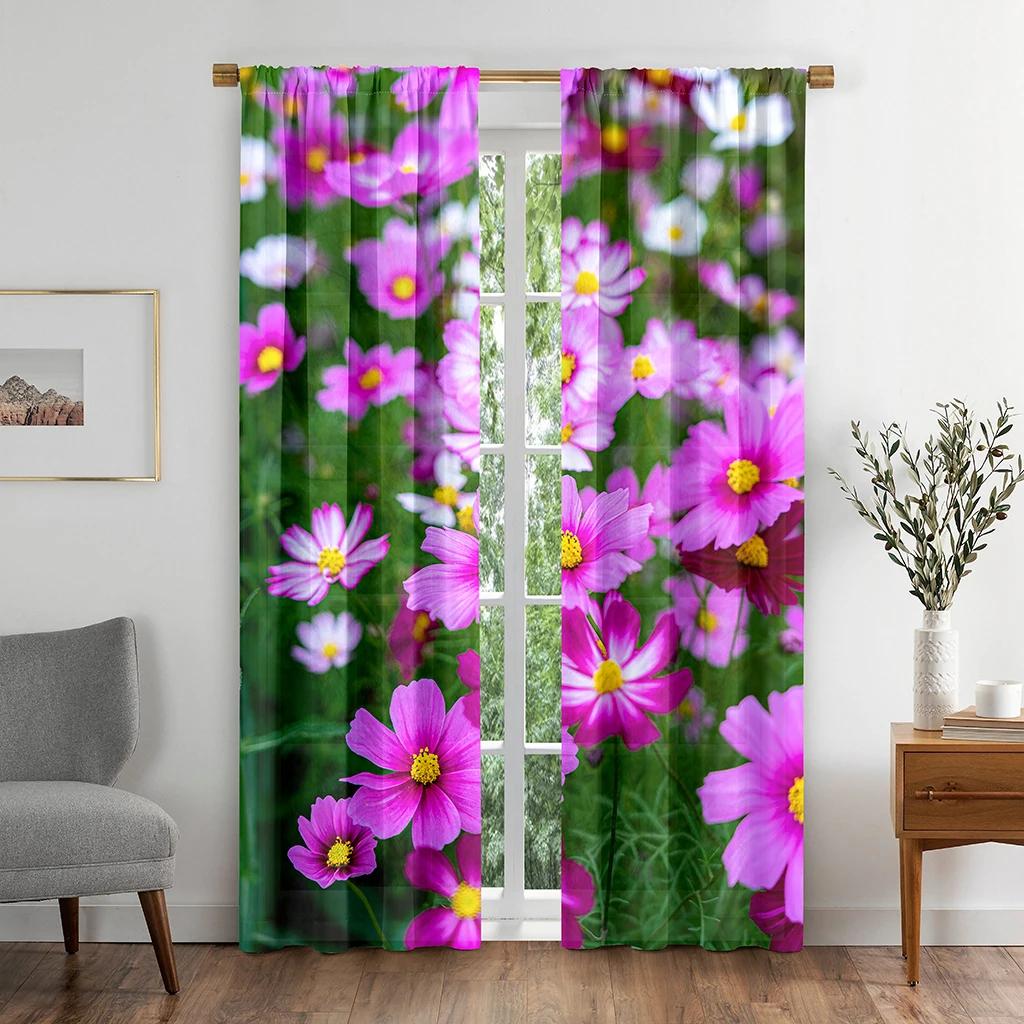 Daisy Flower Blackout Drapes ideal ideal for The Bedroom Window Fabric Drape ideal ideal for Living Room Left and Right Biparting Open High Shading