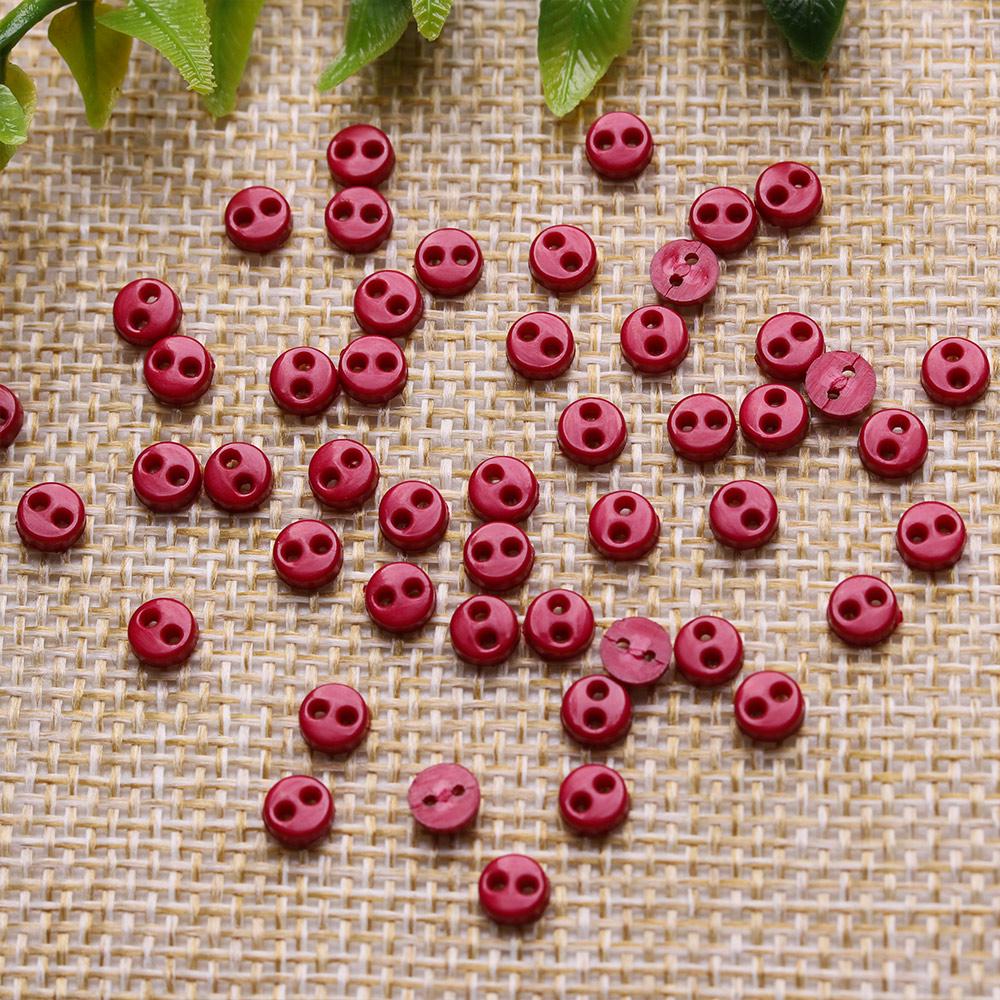 50 шт. Мини-пуговицы 4 мм для DIY одежды кукол, круглые, конфетного цвета, 2 отверстия, для изготовления открыток, скрапбукинга, пуговицы, швейные аксессуары