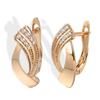 European-American Zircon Geometric Earrings In 585 Rose Gold