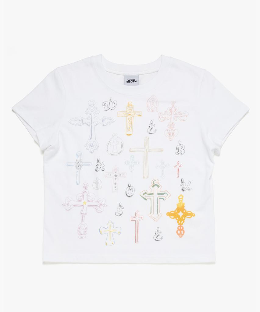 WEBHOUSE Sketch Cross Angel Tea - White
