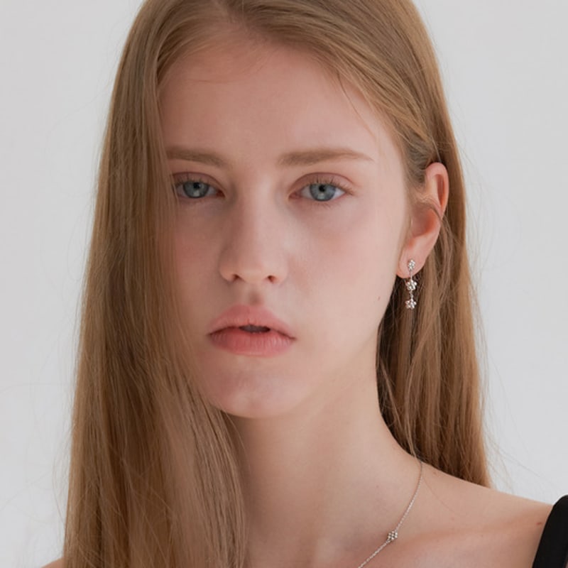 OVLA dots flower drop earring_drop JE018