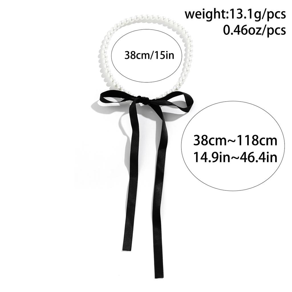 Eelegant Imitation Pearl Necklace Choker With Black Rope Chain Women Jewelry On The Neck French Style Splicing Necklaces CDN